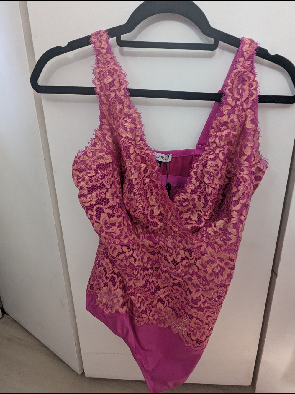Cosabella Pret A Porter Pink And Gold Lace Bodysuit